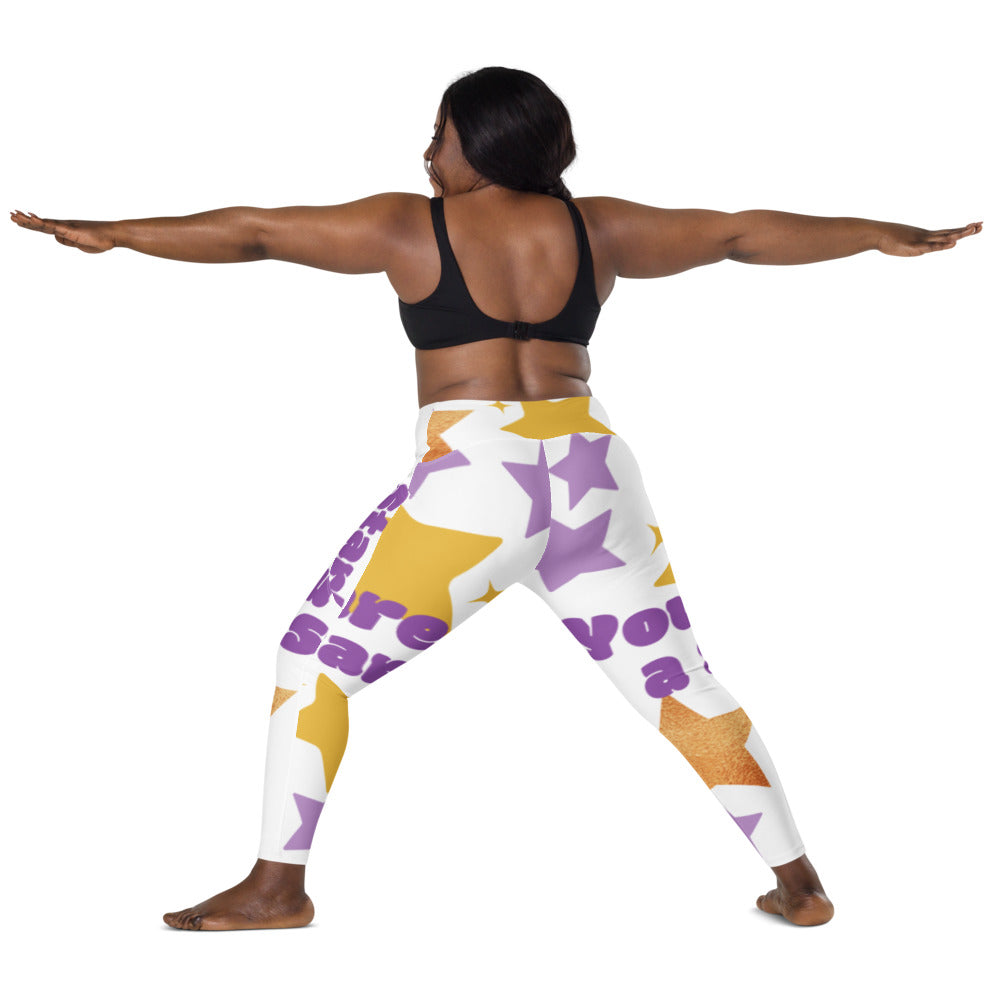 PHAT 10 Stars LEGGiNGS WiTH pockets WHiTE