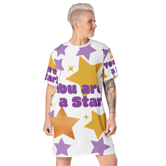 PHAT 10 Stars T-Shirt Dress White