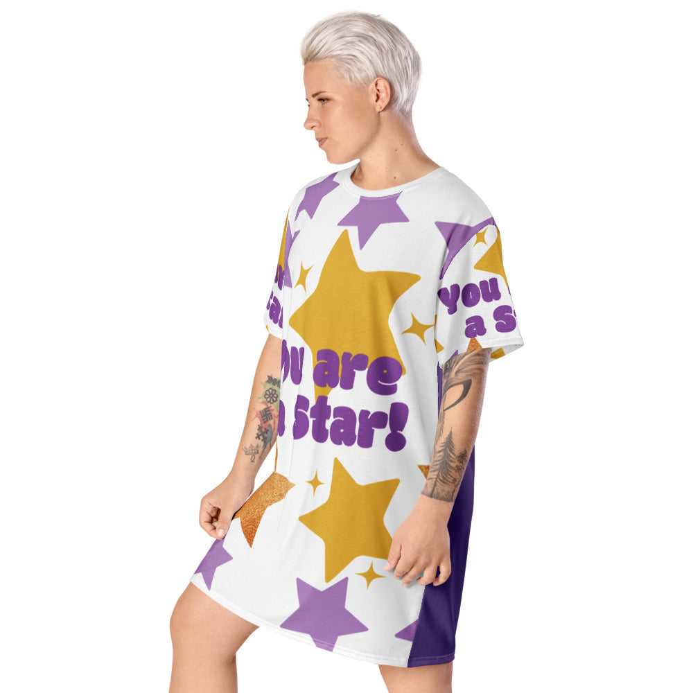 PHAT 10 Stars T-Shirt Dress White