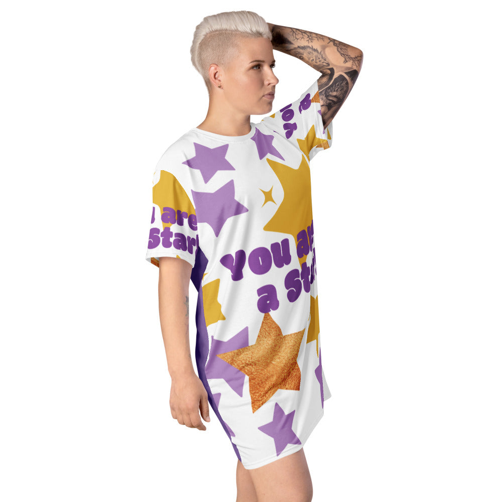 PHAT 10 Stars T-Shirt Dress White